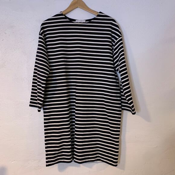 Everlane Breton Black and White Stripe Shift Dress size Small - Picture 2 of 6